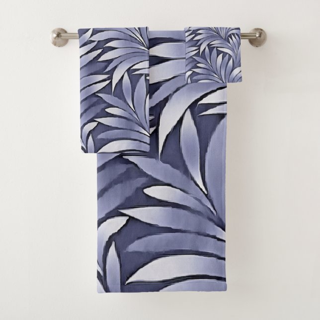 Feuilles fantaisie bleu et blanc de Caroline (En situation)