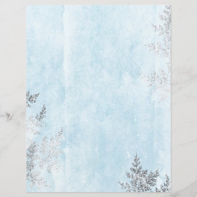 Feuilles Faux Foil Bleu et Argent (Devant)