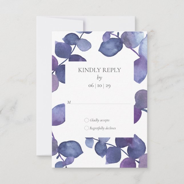 Feuilles Florales d'Eucalyptus Bleu Violet RSVP (Devant)
