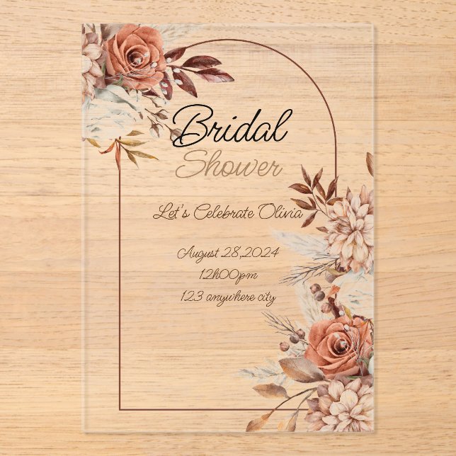 Feuilles floraux automne nuptiale invitation de do (Recto)