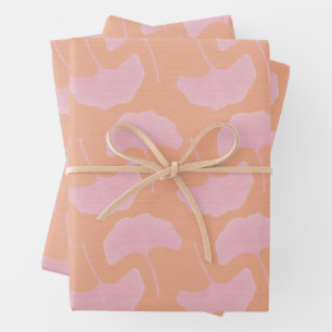 Feuilles Gingko Textes Pink & Orange