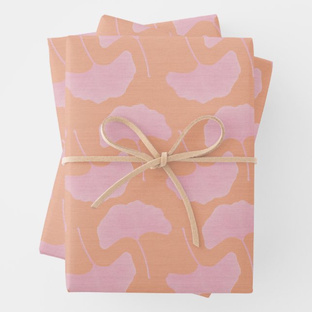 Feuilles Gingko Textes Pink & Orange (En situation)
