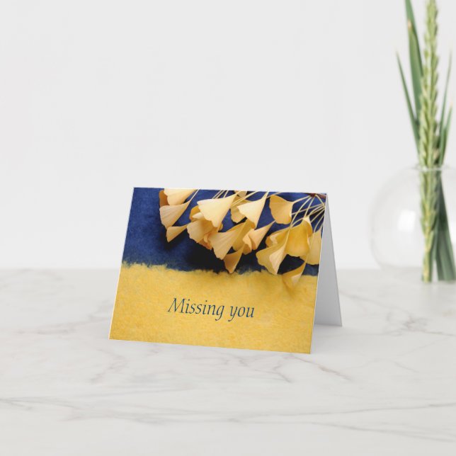 feuilles ginkgo sur texture manquant votre carte d (Devant)