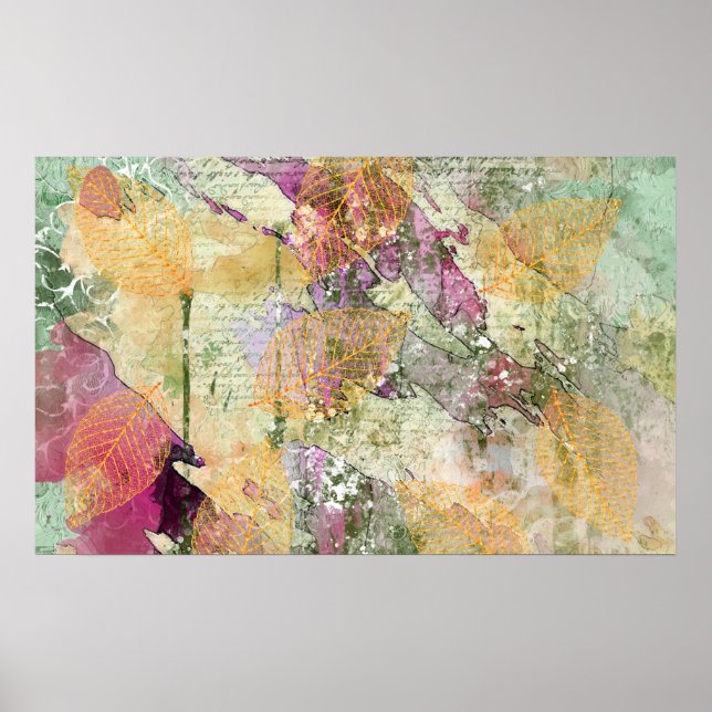 Feuilles Gold Orange Fall Leaf sur la page de déco (Devant)