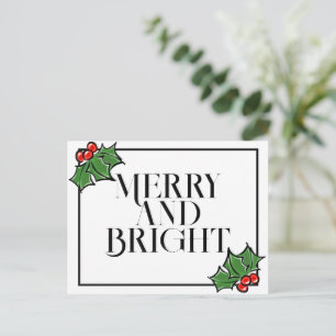 Feuilles Holly, baies Holly, cartes postales de va