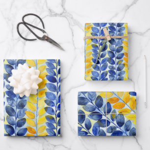 Feuilles jaune et bleu