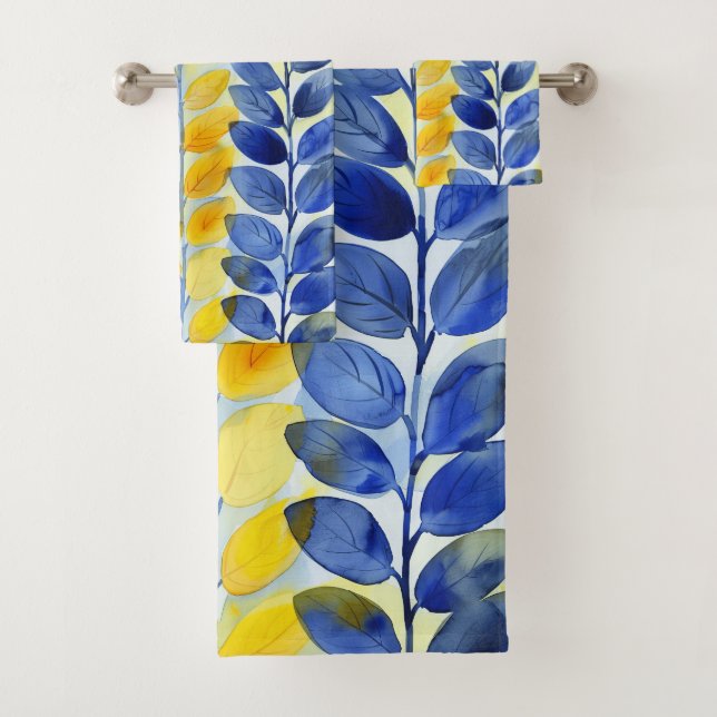 Feuilles jaune et bleu (En situation)