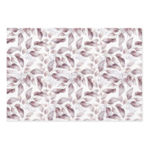 Feuilles Mauve, Purple Dusty, Fleurs Roses Rouges