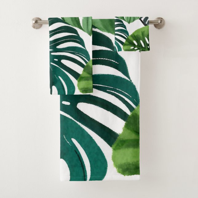 Feuilles Monstera | Serviette simple et moderne (En situation)