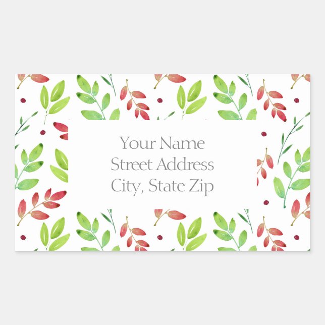 Feuilles Motifs Étiquette mélangés rouge, vert (Devant)