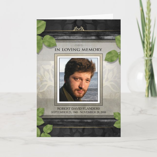 Feuilles noir et or - Sympathie photo Carte de rem (Devant)