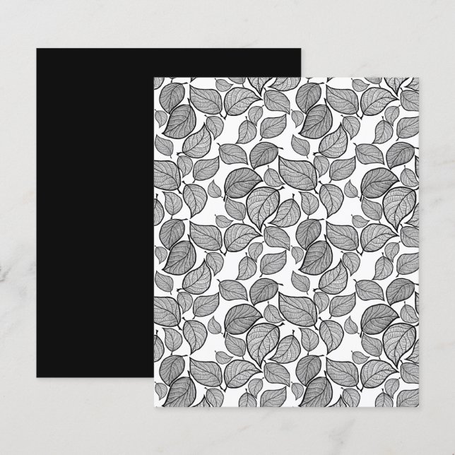 Feuilles noirs tirés à la main sur papier à scanda (Devant / Derrière)