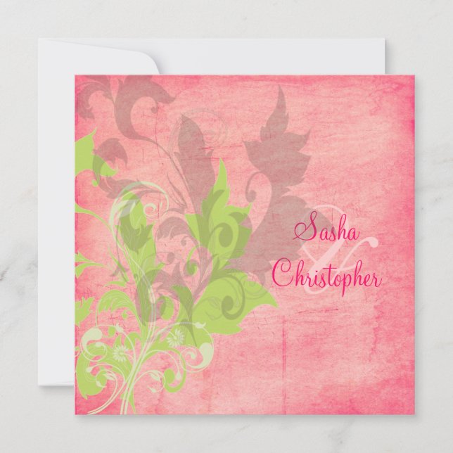 feuilles oramentaux/tournois de mariage Invitation (Devant)