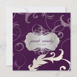 Feuilles ornementaux+Fils de prunes, invitations à