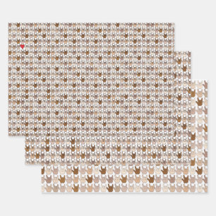 Feuilles papier à enveloppement couleur mains ILY