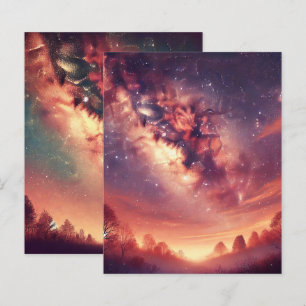 Feuilles papier autumnal Galaxy Lactky Way