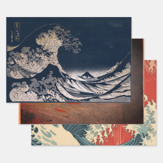 FEUILLES PAPIER CADEAU IMPRIMÉ JAPONAIS NUIT