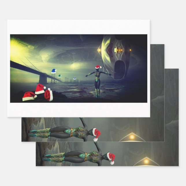 Feuilles papier d'emballage Alien (Lot)