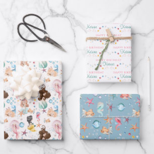 Feuilles papier d'enveloppement d'anniversaire de 