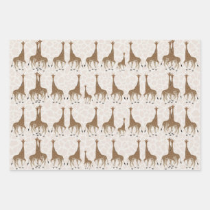 Feuilles papier d'enveloppement de girafe