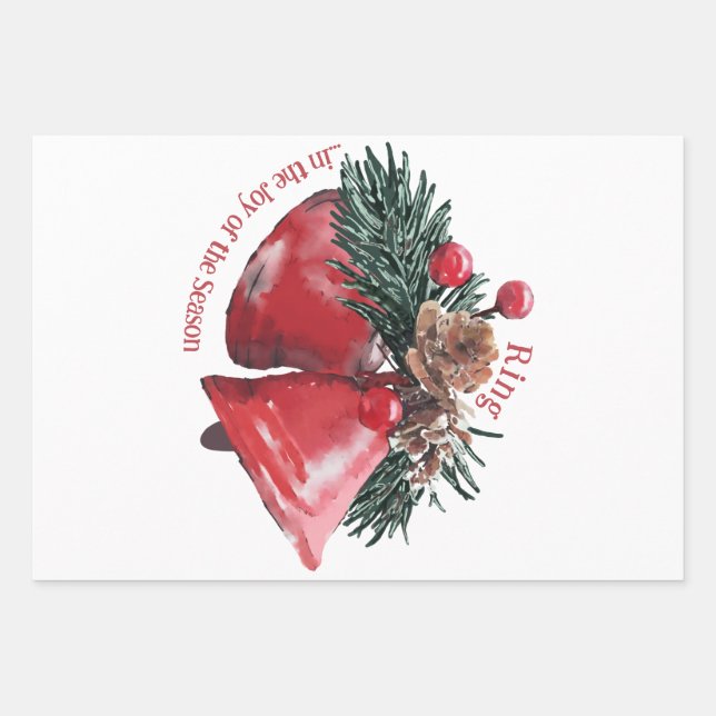 Feuilles papier d'enveloppement de Noël - Bague da (Devant)