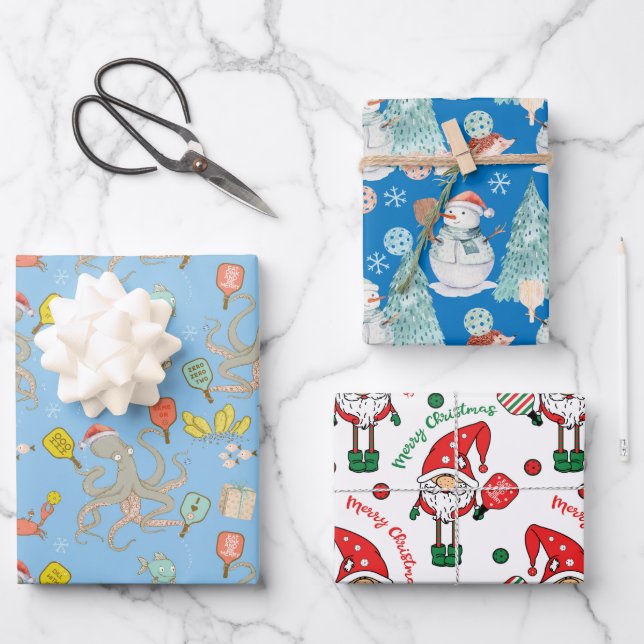 Feuilles papier d'enveloppement de Noël Picklebal (Recto)