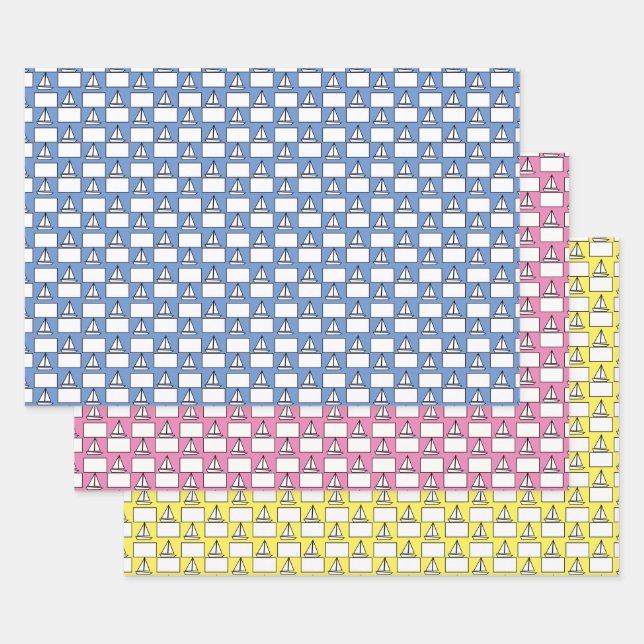 Feuilles papier d'enveloppement de voiliers (Lot)