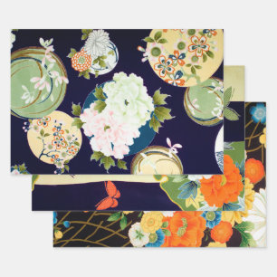 Feuilles papier d'enveloppement Floral Design japo