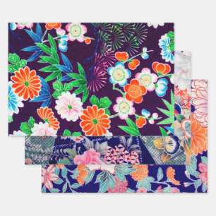 Feuilles papier d'enveloppement Floral Design japo
