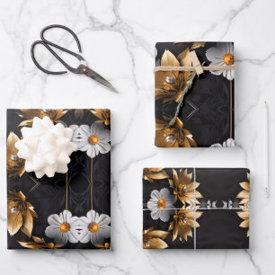 Feuilles papier d'enveloppement Mariage Gold et Sl