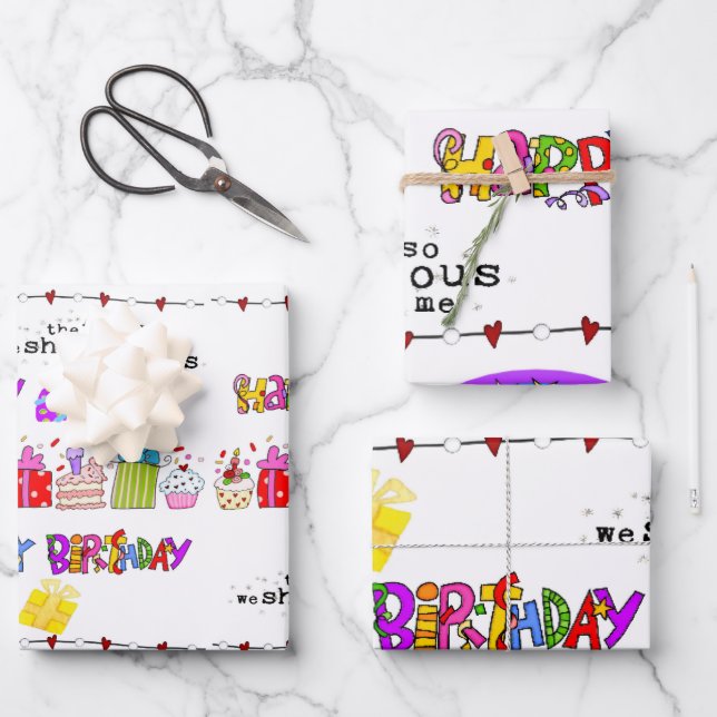 Feuilles papier enveloppantes Saint-Valentin (Recto)