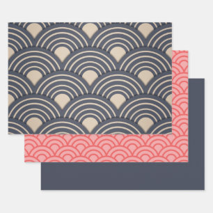 Feuilles papier Motif japonais 3 enveloppes