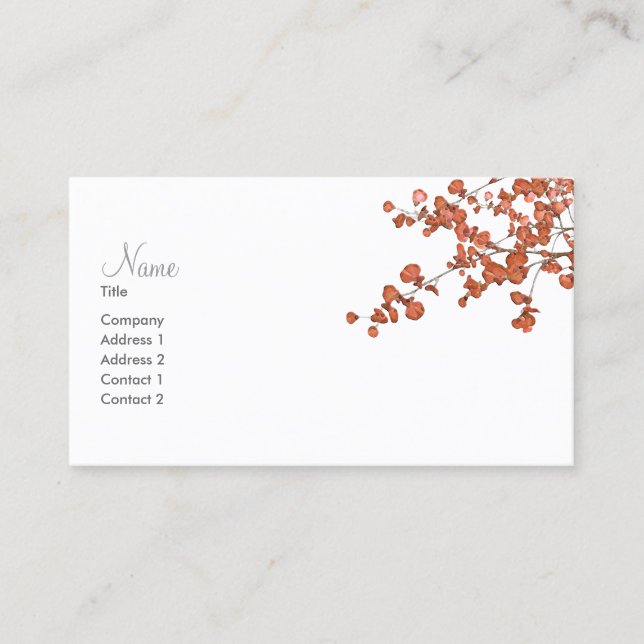 Feuilles pétaux ~ Cartes de visite (Devant)