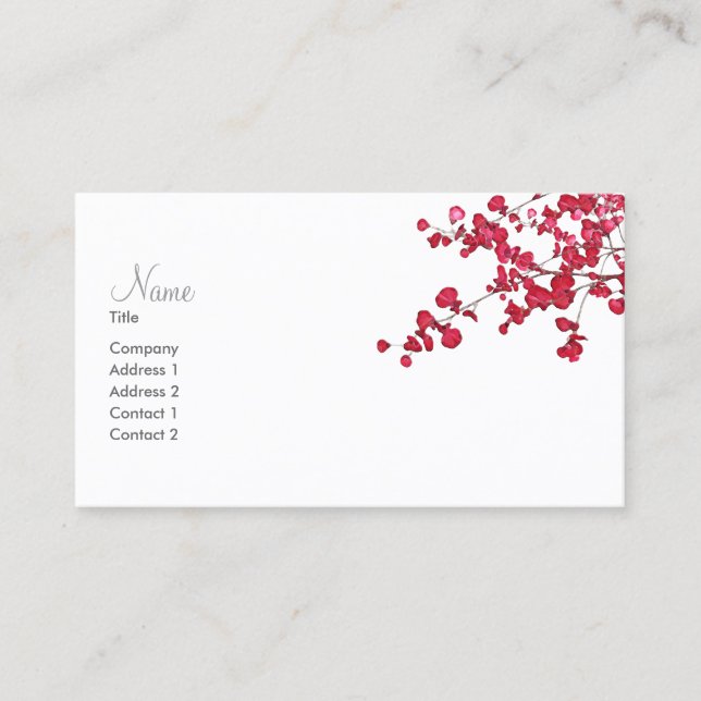 Feuilles pétaux ~ Cartes de visite (Devant)