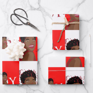 Feuilles plates en papier à envelopper Red Joy Con