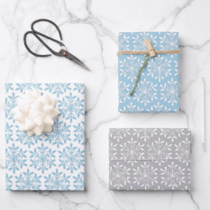 Feuilles plats de papier d'enveloppement Blue Snow
