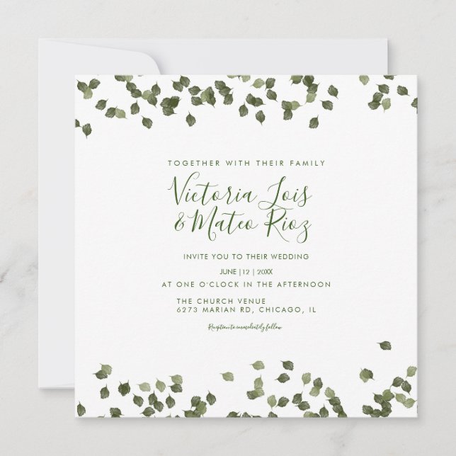 Feuilles qui Tombent Automne Mariage Rustique (Devant)