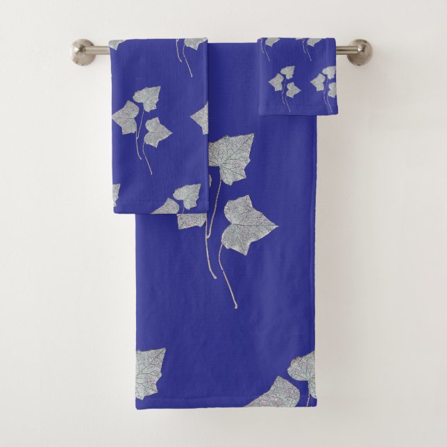Feuilles qui tombent Bleu profond (En situation)