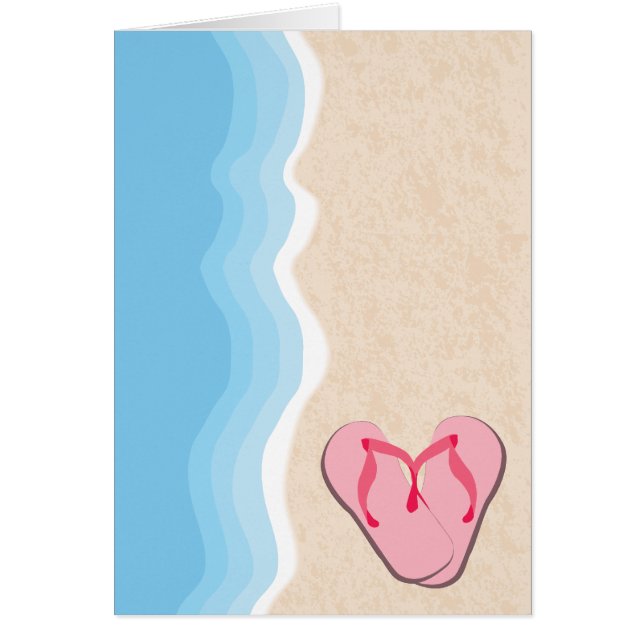 Feuilles roses sur la carte de plage (Devant)