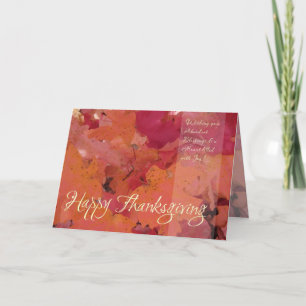 Feuilles rouge et or (3) Carte Thanksgiving