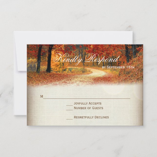 Feuilles Rustique Automne Mariage Automne Cartes R (Devant)