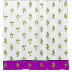 Feuilles sauvages sur un rideau de douche