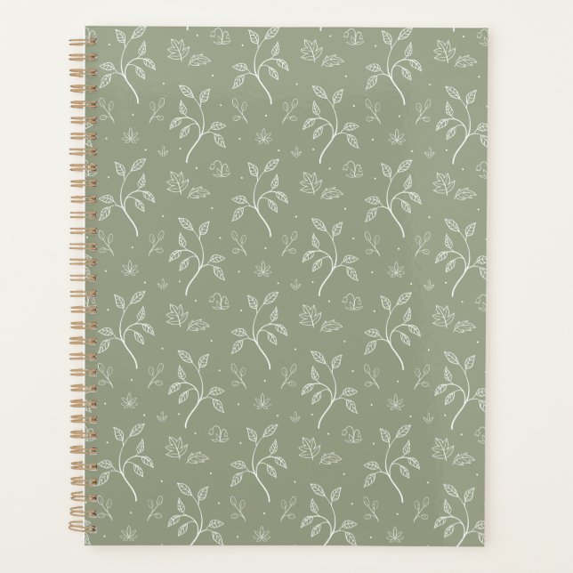 Feuilles simples et paisibles en vert olive (Devant)