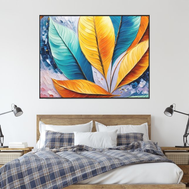 Feuilles Skyfire | Impression Abstraite céleste (Insitu(Chambre))