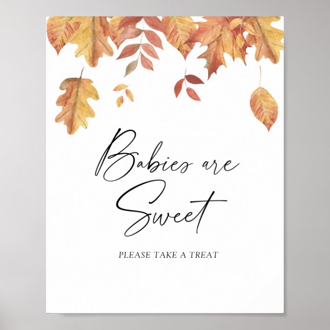 Feuilles tombantes - bébés sont doux affiche (Devant)