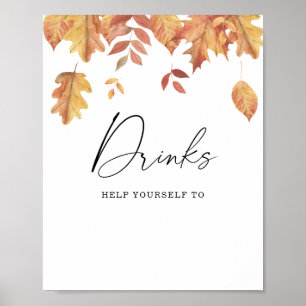 Feuilles tombantes - Boissons Affiche