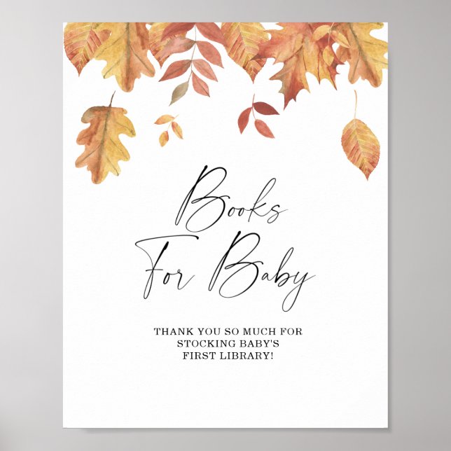 Feuilles tombantes - livres pour bébé affiche (Devant)