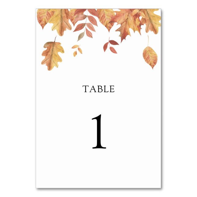 Feuilles tombantes - numéro de table de mariage (Par défaut)