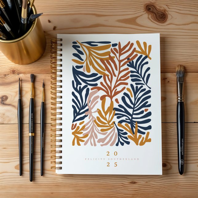 Feuilles tropicales colorées Abstraites personnali (Abstract Colorful Tropical Leafs Personalized Planner)