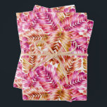 Feuilles tropicales roses<br><div class="desc">Des feuilles de palmier roses et beige sont mises en avant sur ces feuilles de papier cadeau,  amusantes pour toutes les occasions.</div>